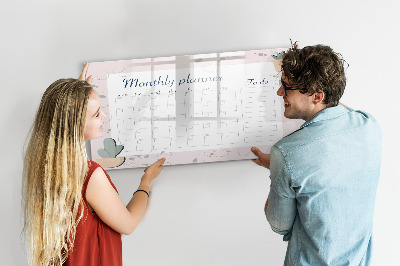 Popisovatelná magnetická tabule Měsíční diář s prostorem pro fotografie