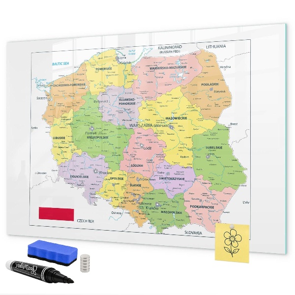 Magnetická psací tabule Interaktivní mapa s pamětními místy
