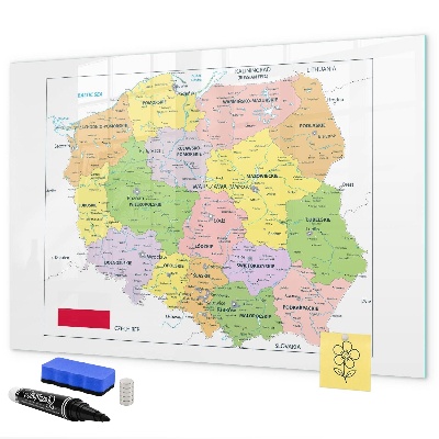 Magnetická psací tabule Interaktivní mapa s pamětními místy