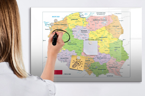 Magnetická psací tabule Interaktivní mapa s pamětními místy