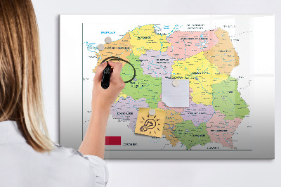 Magnetická psací tabule Interaktivní mapa s pamětními místy