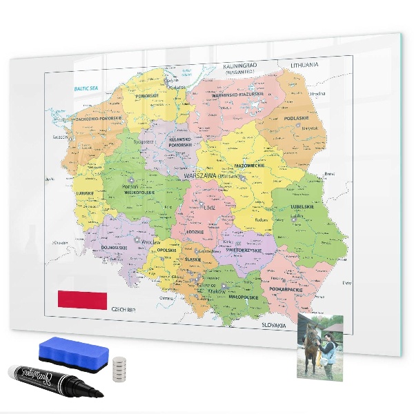Magnetická psací tabule Interaktivní mapa s pamětními místy