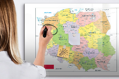 Magnetická psací tabule Interaktivní mapa s pamětními místy