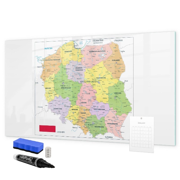 Magnetická psací tabule Interaktivní mapa s pamětními místy