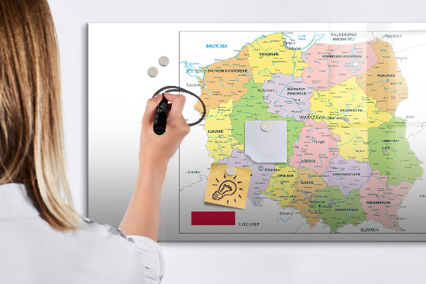 Magnetická psací tabule Interaktivní mapa s pamětními místy