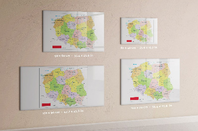 Magnetická psací tabule Interaktivní mapa s pamětními místy