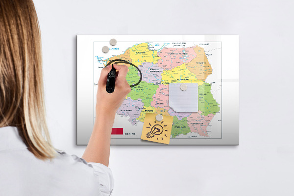 Magnetická psací tabule Interaktivní mapa s pamětními místy