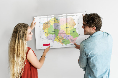 Magnetická psací tabule Interaktivní mapa s pamětními místy