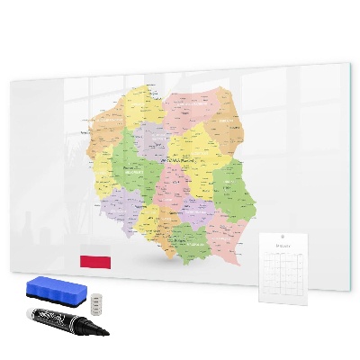 Popisovatelná magnetická tabule Interaktivní mapa Polska pro personalizaci