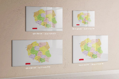 Popisovatelná magnetická tabule Interaktivní mapa Polska pro personalizaci