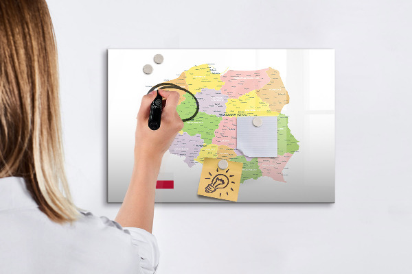 Popisovatelná magnetická tabule Interaktivní mapa Polska pro personalizaci