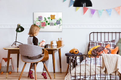 Magnetická psací tabule Zelená tabule na fotografie a poznámky