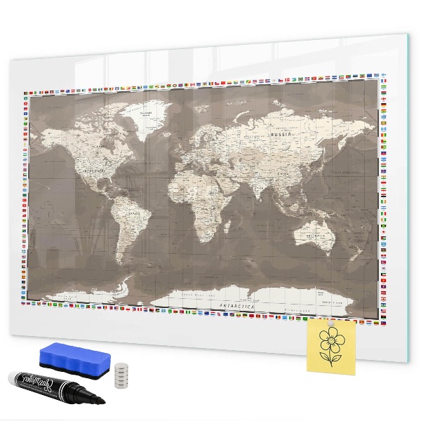 Popisovatelná magnetická tabule Interaktivní mapa pro vzpomínky a poznámky