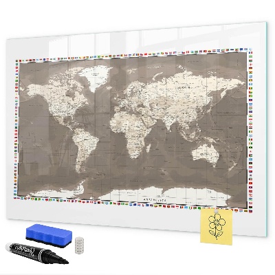 Popisovatelná magnetická tabule Interaktivní mapa pro vzpomínky a poznámky