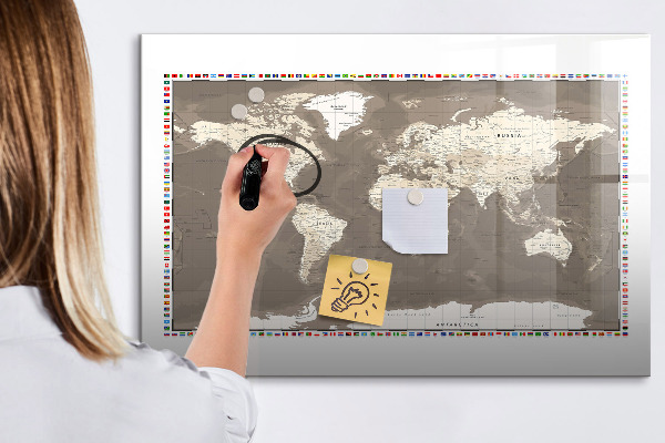 Popisovatelná magnetická tabule Interaktivní mapa pro vzpomínky a poznámky