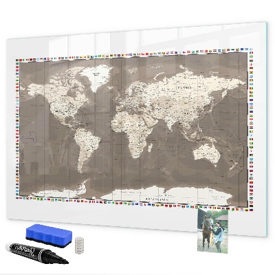 Popisovatelná magnetická tabule Interaktivní mapa pro vzpomínky a poznámky