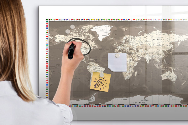 Popisovatelná magnetická tabule Interaktivní mapa pro vzpomínky a poznámky