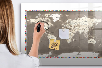 Popisovatelná magnetická tabule Interaktivní mapa pro vzpomínky a poznámky