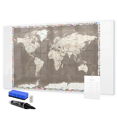 Popisovatelná magnetická tabule Interaktivní mapa pro vzpomínky a poznámky