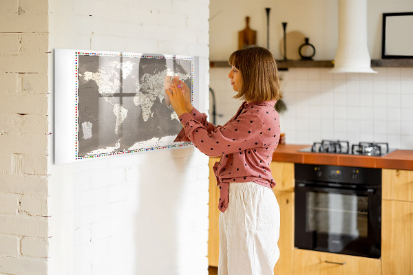Popisovatelná magnetická tabule Interaktivní mapa pro vzpomínky a poznámky