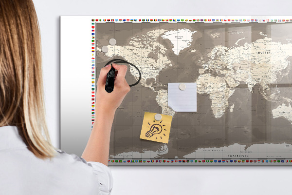 Popisovatelná magnetická tabule Interaktivní mapa pro vzpomínky a poznámky