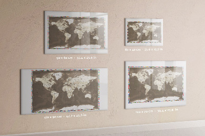 Popisovatelná magnetická tabule Interaktivní mapa pro vzpomínky a poznámky