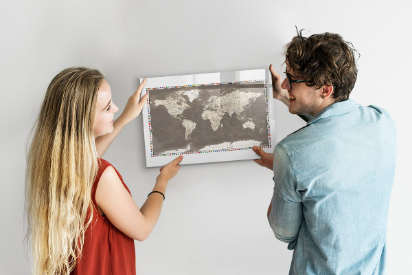 Popisovatelná magnetická tabule Interaktivní mapa pro vzpomínky a poznámky