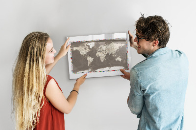 Popisovatelná magnetická tabule Interaktivní mapa pro vzpomínky a poznámky
