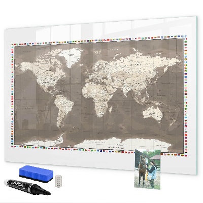 Popisovatelná magnetická tabule Interaktivní mapa pro vzpomínky a poznámky