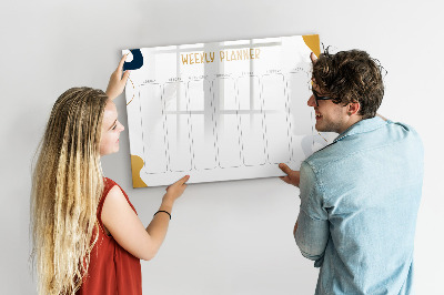 Popisovatelná magnetická tabule Týdenní diář s prostorem pro fotografie
