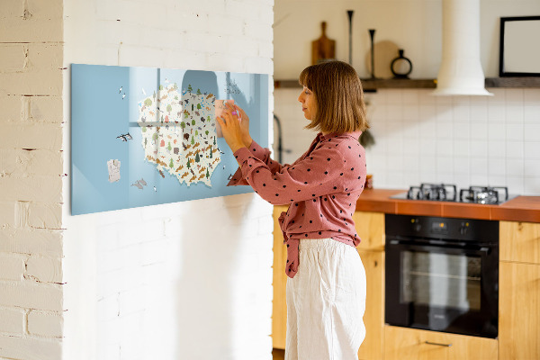 Popisovatelná magnetická tabule Mapa přírody Polska s místy pro fotografie