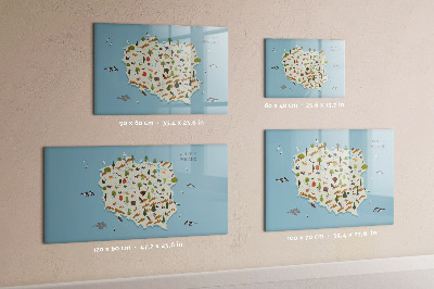 Popisovatelná magnetická tabule Mapa přírody Polska s místy pro fotografie