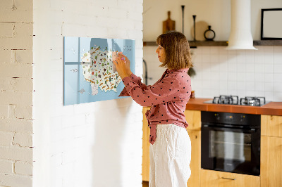 Popisovatelná magnetická tabule Mapa přírody Polska s místy pro fotografie