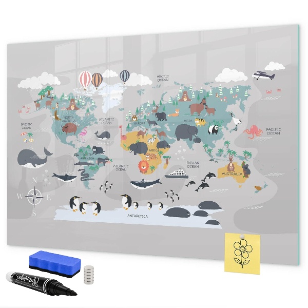 Magnetická psací tabule Mapa dobrodružství s místy k objevování