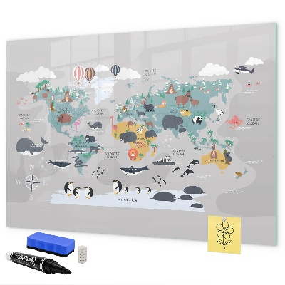 Magnetická psací tabule Mapa dobrodružství s místy k objevování