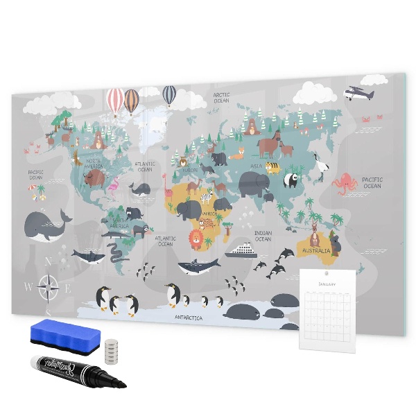 Magnetická psací tabule Mapa dobrodružství s místy k objevování