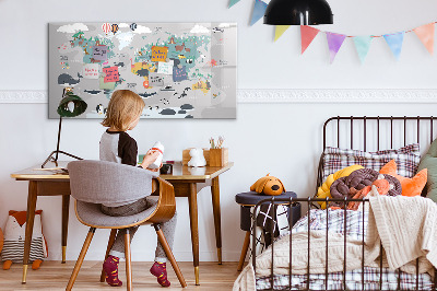 Magnetická psací tabule Mapa dobrodružství s místy k objevování