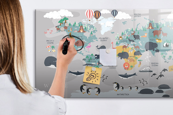 Magnetická psací tabule Mapa dobrodružství s místy k objevování
