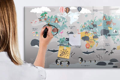 Magnetická psací tabule Mapa dobrodružství s místy k objevování
