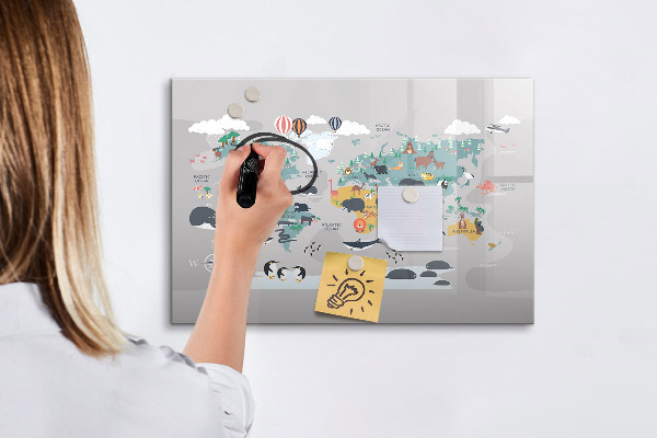 Magnetická psací tabule Mapa dobrodružství s místy k objevování