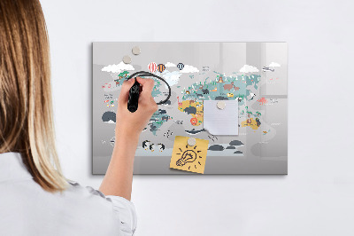Magnetická psací tabule Mapa dobrodružství s místy k objevování