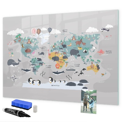 Magnetická psací tabule Mapa dobrodružství s místy k objevování