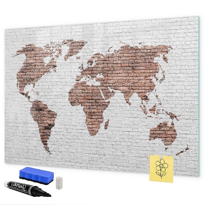 Popisovatelná magnetická tabule Mapa světa s místy, kde se daly pořídit fotografie