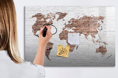 Popisovatelná magnetická tabule Mapa světa s místy, kde se daly pořídit fotografie