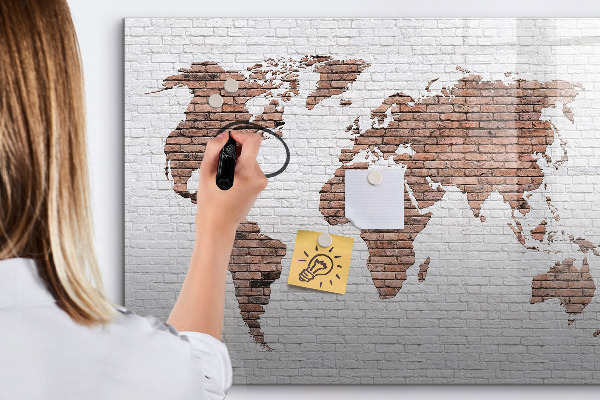 Popisovatelná magnetická tabule Mapa světa s místy, kde se daly pořídit fotografie
