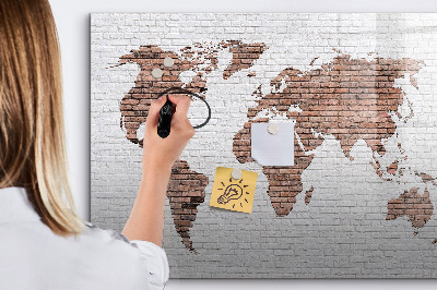 Popisovatelná magnetická tabule Mapa světa s místy, kde se daly pořídit fotografie