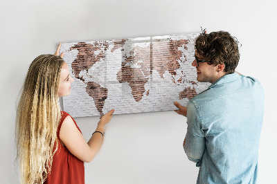 Popisovatelná magnetická tabule Mapa světa s místy, kde se daly pořídit fotografie