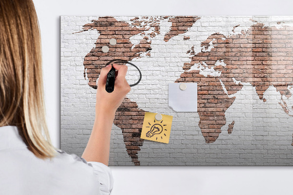 Popisovatelná magnetická tabule Mapa světa s místy, kde se daly pořídit fotografie