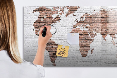 Popisovatelná magnetická tabule Mapa světa s místy, kde se daly pořídit fotografie