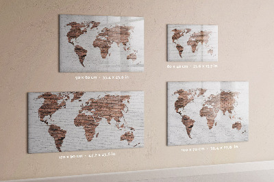 Popisovatelná magnetická tabule Mapa světa s místy, kde se daly pořídit fotografie